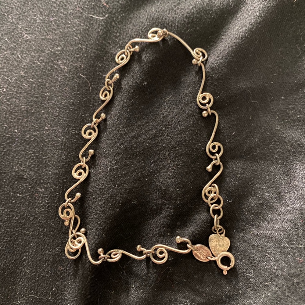 Silver detailed anklet